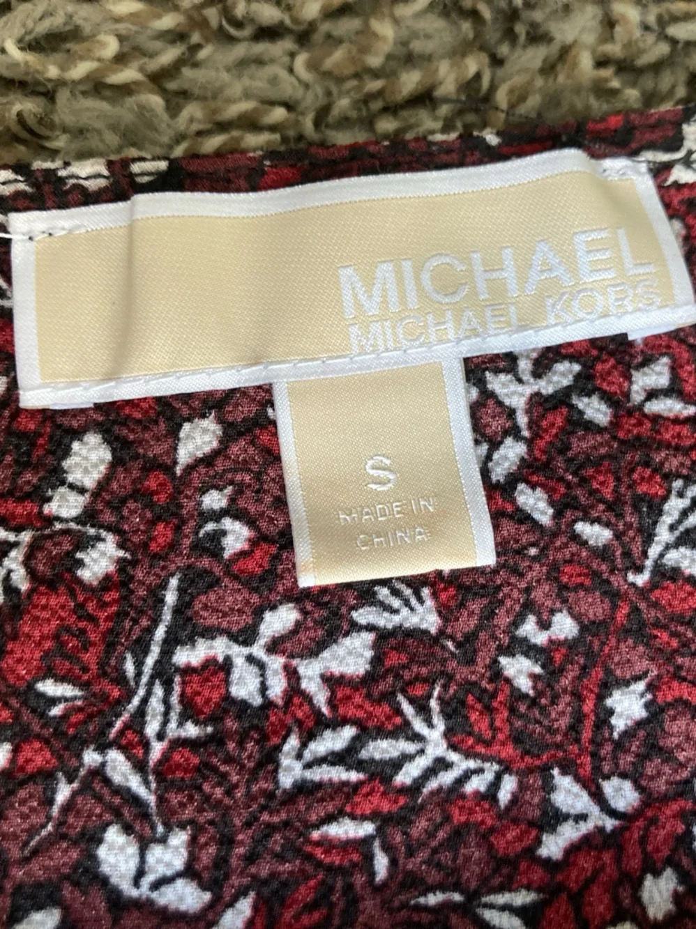 Michael Kors Floral Tie Front Blouse Short Sleeve Size S